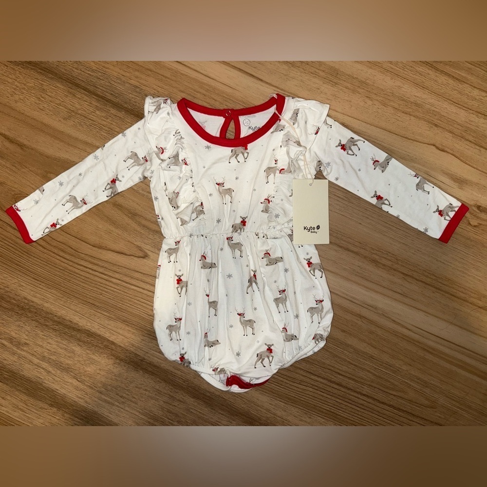 NWT Kyte Baby Cloud Deer Long Sleeve Bubble Romper - Size 18-24 Months